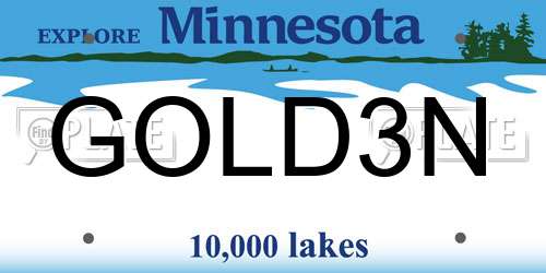 GOLD3N Minnesota License Plate