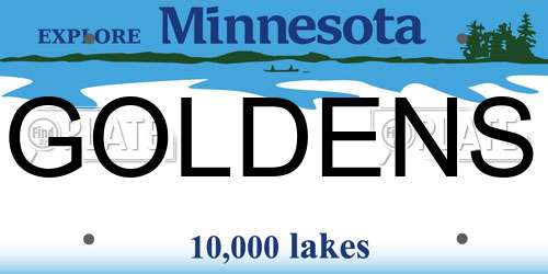 GOLDENS Minnesota License Plate