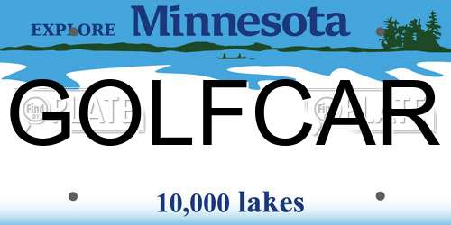 GOLFCAR Minnesota License Plate