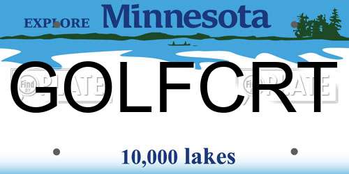 GOLFCRT Minnesota License Plate