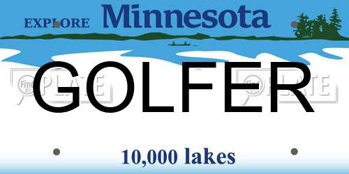 GOLFER Minnesota License Plate