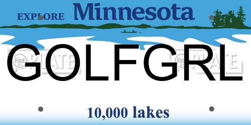 GOLFGRL Minnesota License Plate