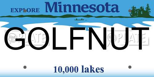 GOLFNUT Minnesota License Plate