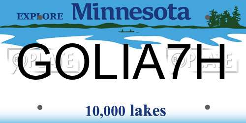 GOLIA7H Minnesota License Plate