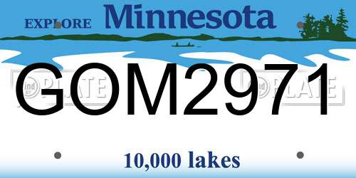 GOM2971 Minnesota License Plate