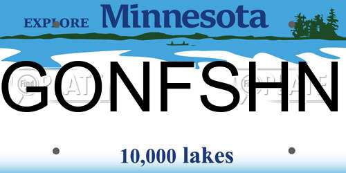 GONFSHN Minnesota License Plate