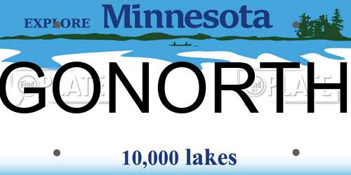 GONORTH Minnesota License Plate