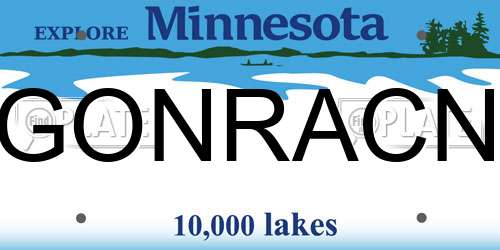 GONRACN Minnesota License Plate