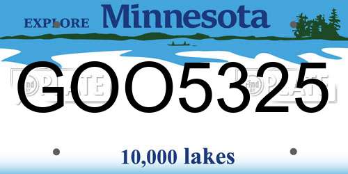 GOO5325 Minnesota License Plate