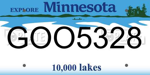 GOO5328 Minnesota License Plate