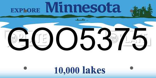 GOO5375 Minnesota License Plate