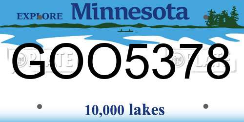 GOO5378 Minnesota License Plate