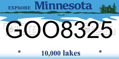 GOO8325 Minnesota License Plate