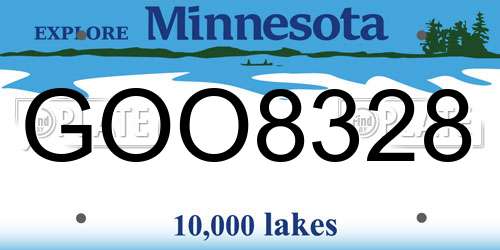 GOO8328 Minnesota License Plate