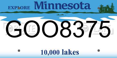 GOO8375 Minnesota License Plate