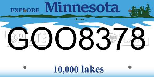 GOO8378 Minnesota License Plate