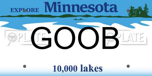GOOB Minnesota License Plate