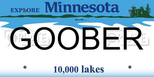 GOOBER Minnesota License Plate