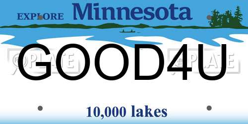 GOOD4U Minnesota License Plate