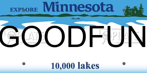 GOODFUN Minnesota License Plate