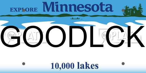 GOODLCK Minnesota License Plate