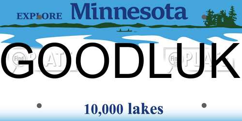 GOODLUK Minnesota License Plate