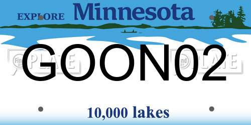 GOON02 Minnesota License Plate