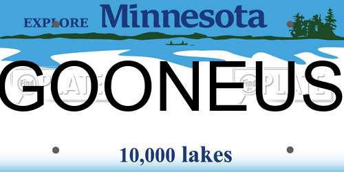 GOONEUS Minnesota License Plate
