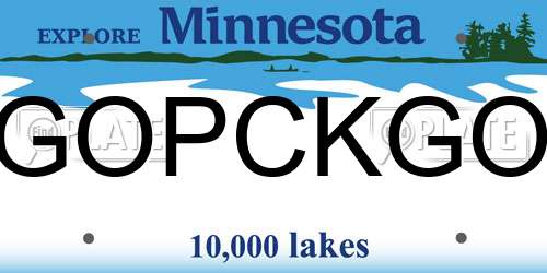 GOPCKGO Minnesota License Plate