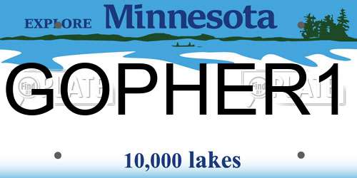GOPHER1 Minnesota License Plate
