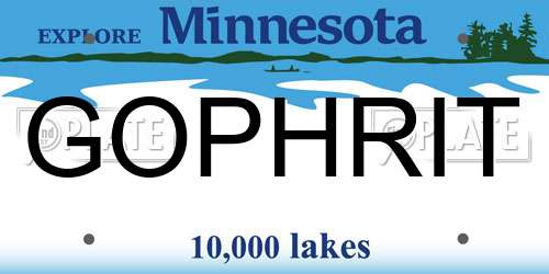 GOPHRIT Minnesota License Plate