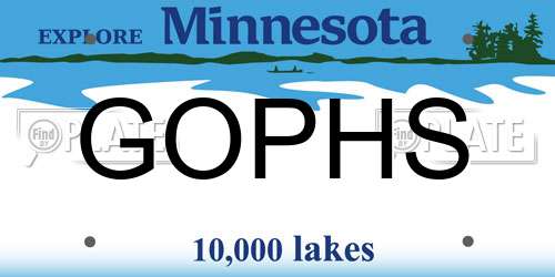 GOPHS Minnesota License Plate