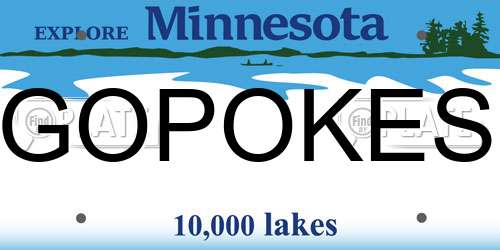 GOPOKES Minnesota License Plate