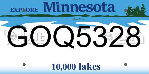 GOQ5328 Minnesota License Plate