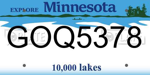 GOQ5378 Minnesota License Plate