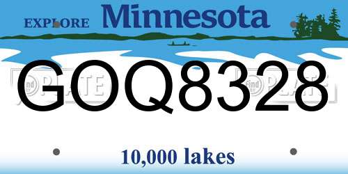 GOQ8328 Minnesota License Plate