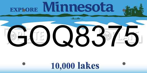 GOQ8375 Minnesota License Plate