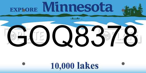 GOQ8378 Minnesota License Plate
