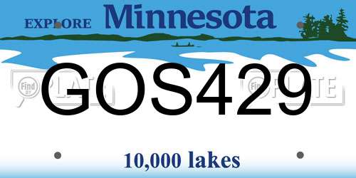GOS429 Minnesota License Plate