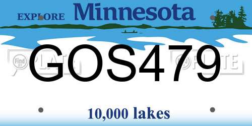 GOS479 Minnesota License Plate