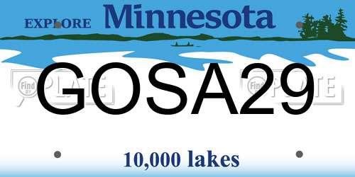 GOSA29 Minnesota License Plate