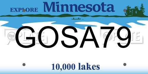 GOSA79 Minnesota License Plate