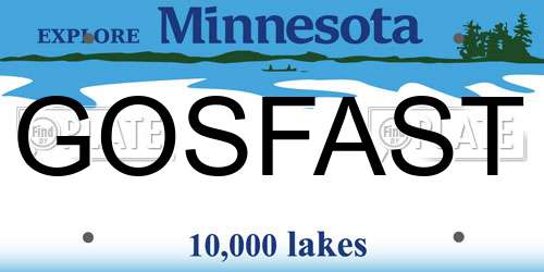 GOSFAST Minnesota License Plate