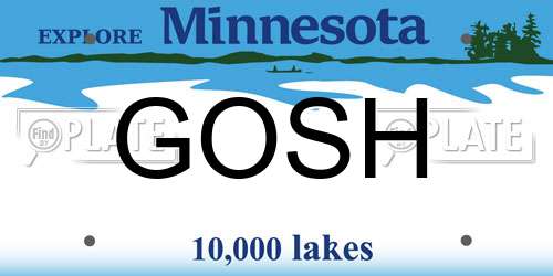 GOSH Minnesota License Plate