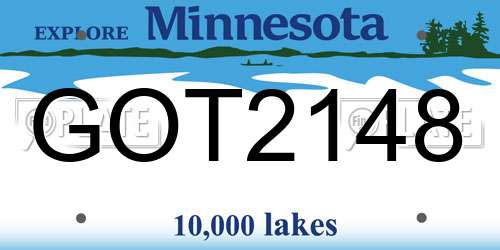 GOT2148 Minnesota License Plate