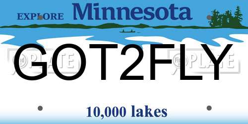 GOT2FLY Minnesota License Plate