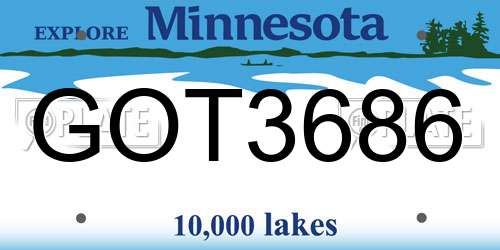 GOT3686 Minnesota License Plate