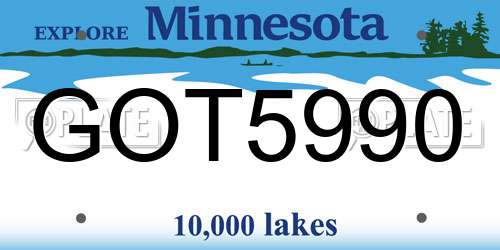 GOT5990 Minnesota License Plate