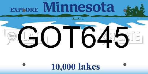 GOT645 Minnesota License Plate