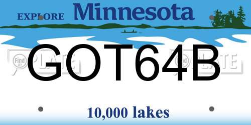 GOT64B Minnesota License Plate